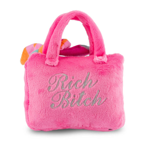 Haute Diggity Dog - Barkin Bag -  *RICH BITCH* Pink w/ Scarf - SMALL SIZE - Dog