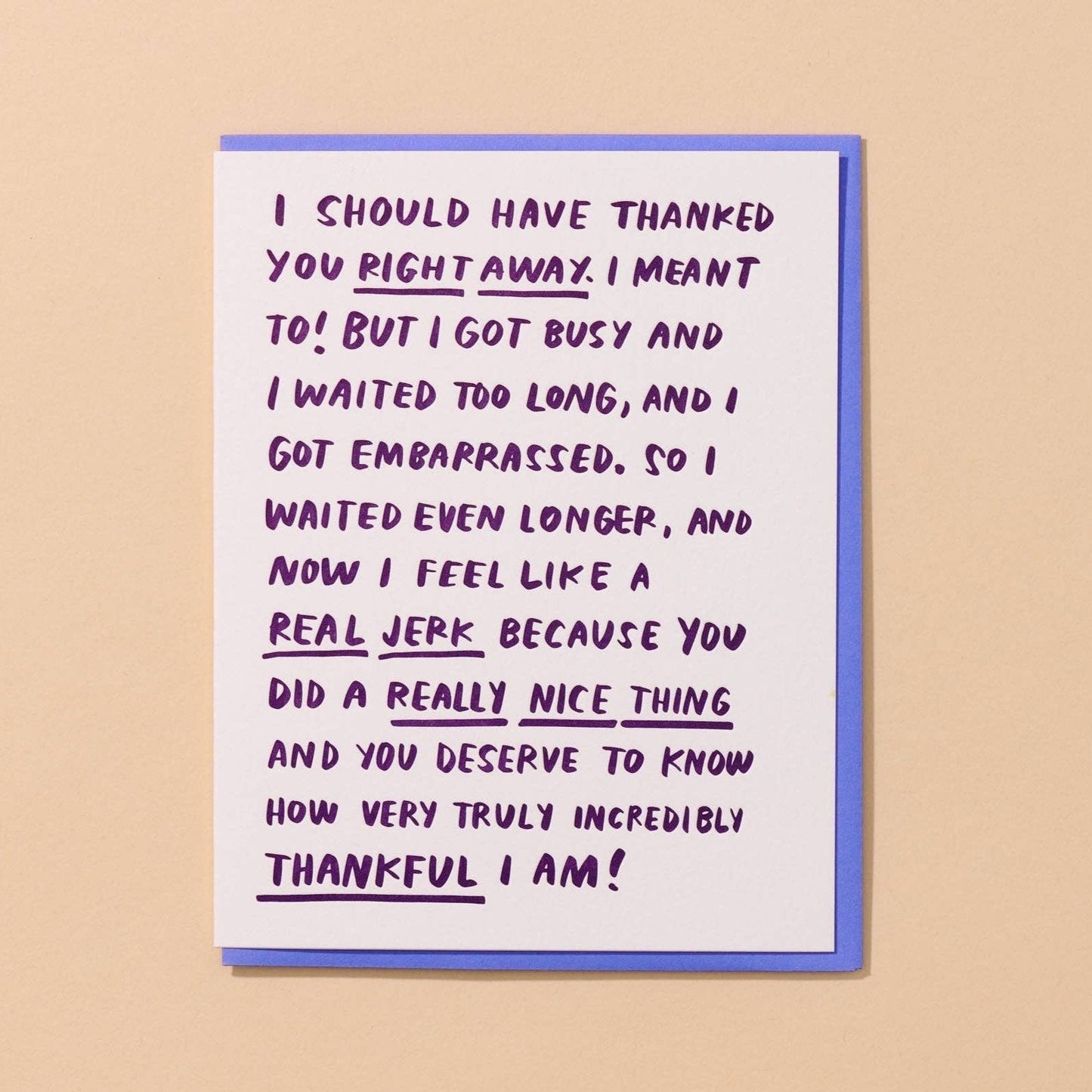 Belated Rambling Thank You - Letterpress Card
