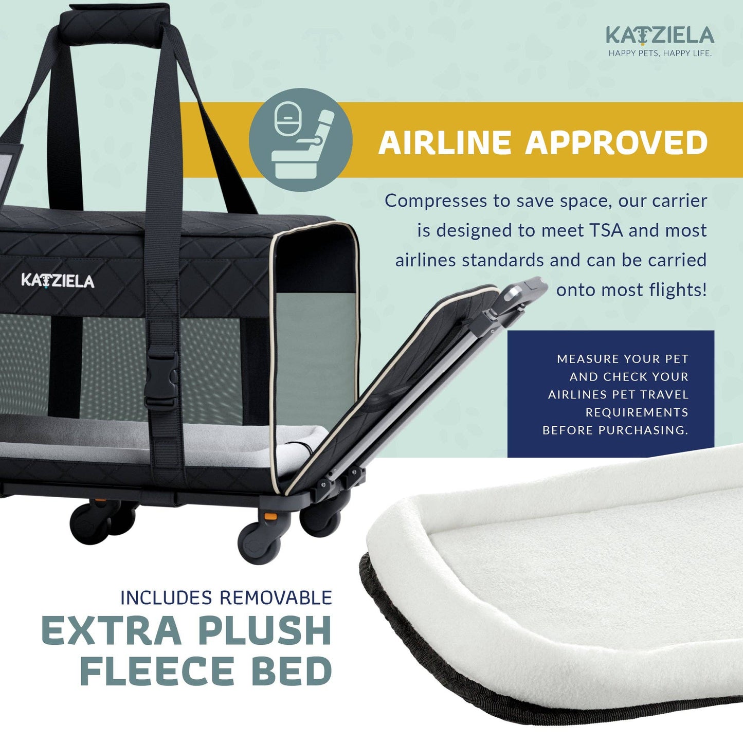 Katziela - Katziela® Quilted Chariot PRO Pet Carrier