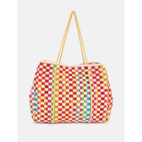 Sunshine Checkered Jacquard Tote