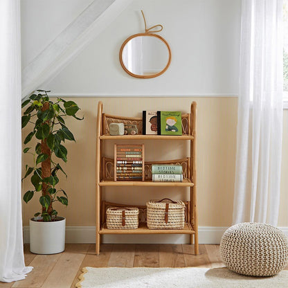 CuddleCo Aria 3 Tier Rattan Shelving Unit - Natural