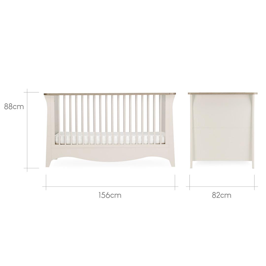 CuddleCo Clara 3 Piece Set Drawer Dresser Cot Bed + Wardrobe - Cashmere