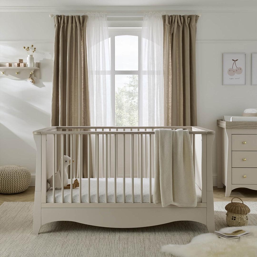 CuddleCo Clara 2 Piece Set 3-Drawer Dresser + Cot Bed  - Cashmere