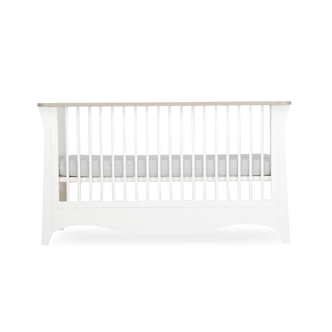 CuddleCo Clara 3 Piece Set 3-Drawer Dresser Cot Bed + Wardrobe - White/Ash