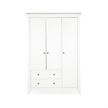 CuddleCo Clara Triple Wardrobe 2 Draw - White/Ash