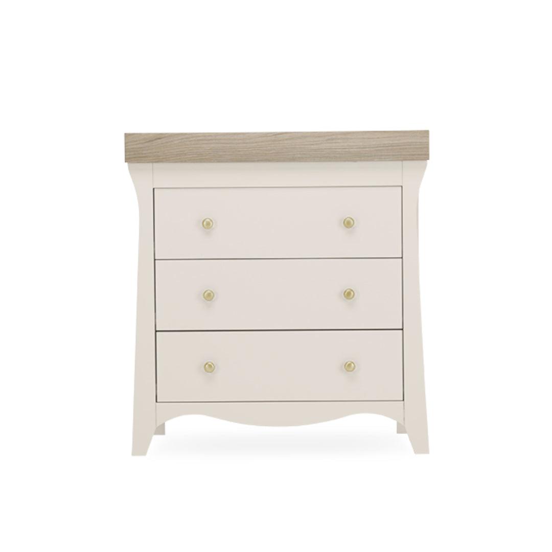 CuddleCo Clara 2 Piece Set 3-Drawer Dresser + Cot Bed  - Cashmere