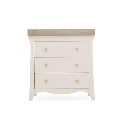 CuddleCo Clara 2 Piece Set 3-Drawer Dresser + Cot Bed  - Cashmere