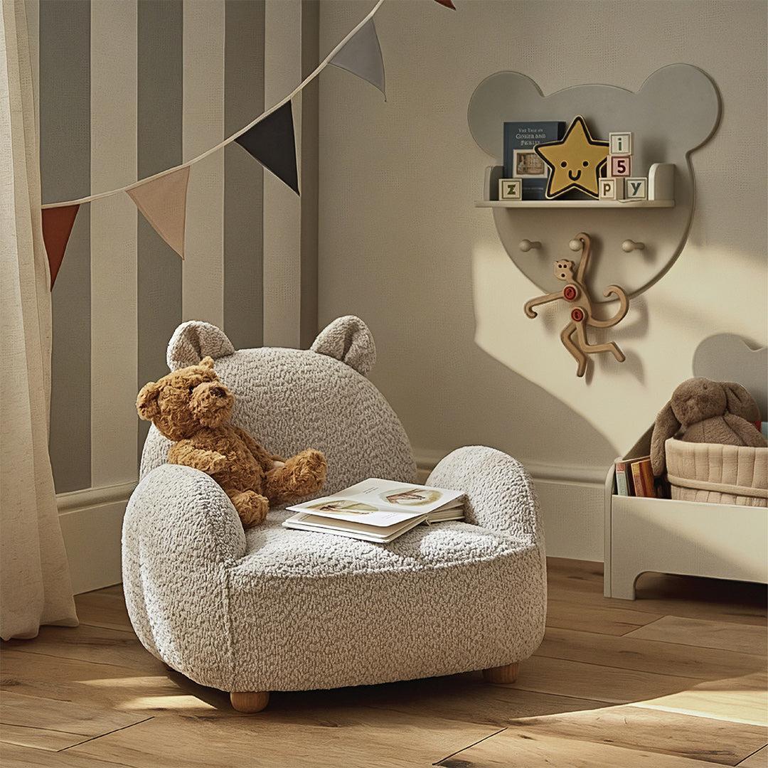 CuddleCo Bear Kids Chair - Boucle Mushroom