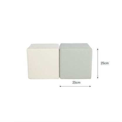 CuddleCo Soft Play Cubes 2pc - Sea Salt/Pebble
