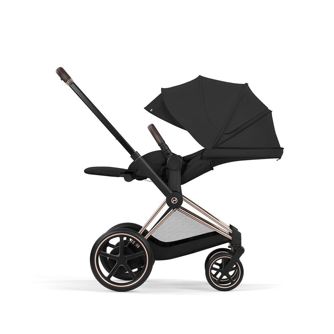 CYBEX e-PRIAM Pushchair & Fold Cot - Comfort - Sepia Black/Rose Gold