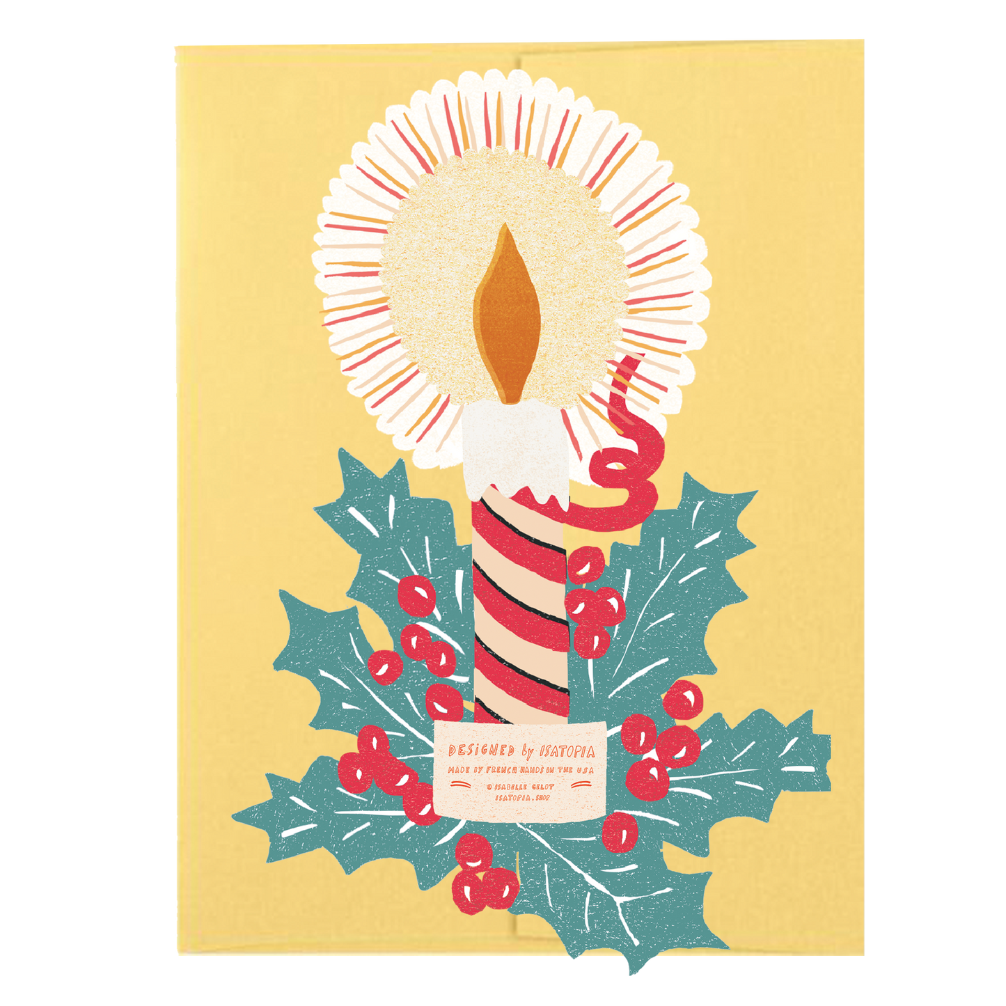 Candle Die Cut Card - Jingle Bells Collection