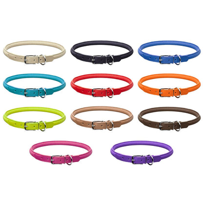 Dogline - Soft Leather Round Collar