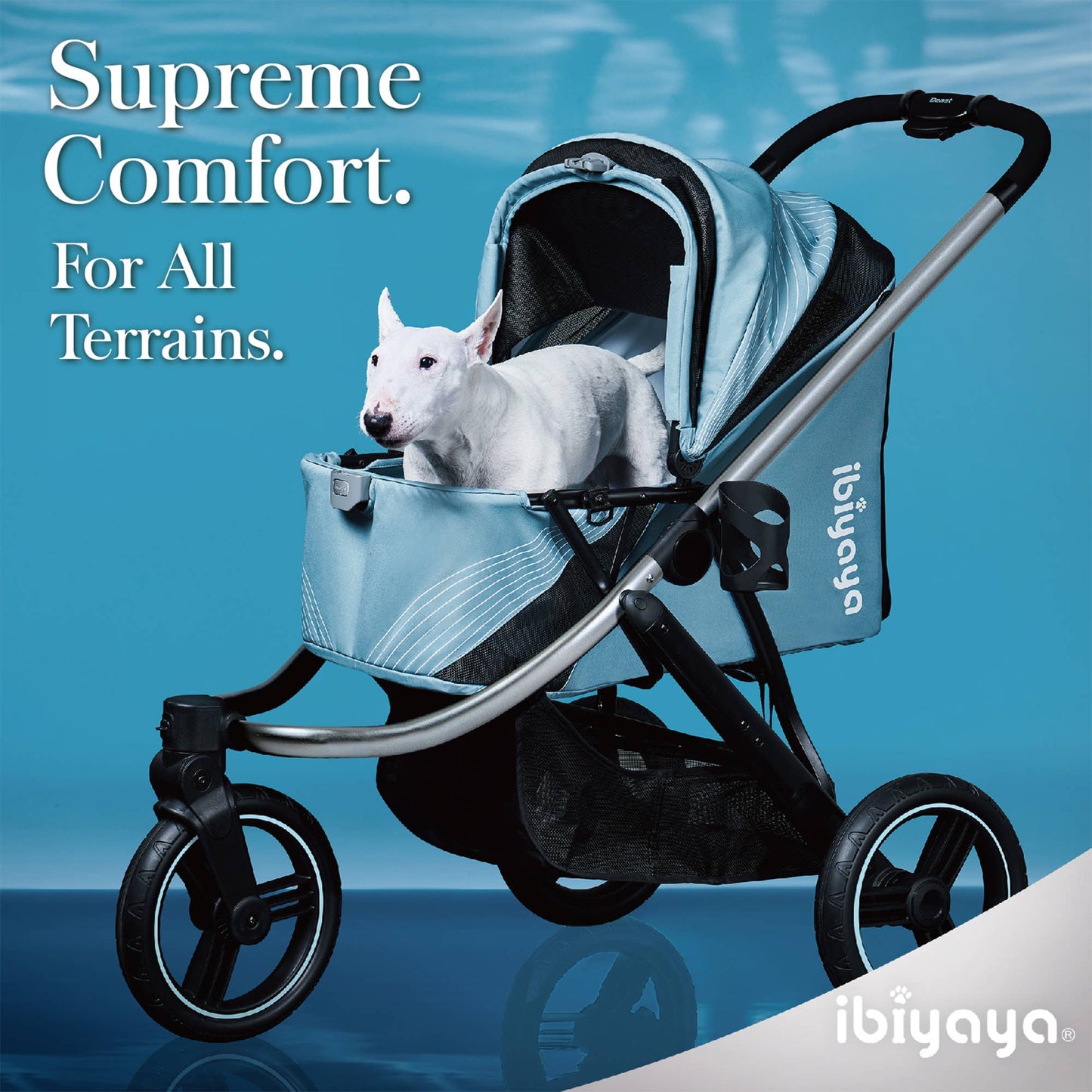 Ibiyaya - Beast Pet Jogging Stroller, 3-Wheel All-Terrain Dog-Cat Pram