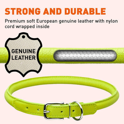 Dogline - Soft Leather Round Collar