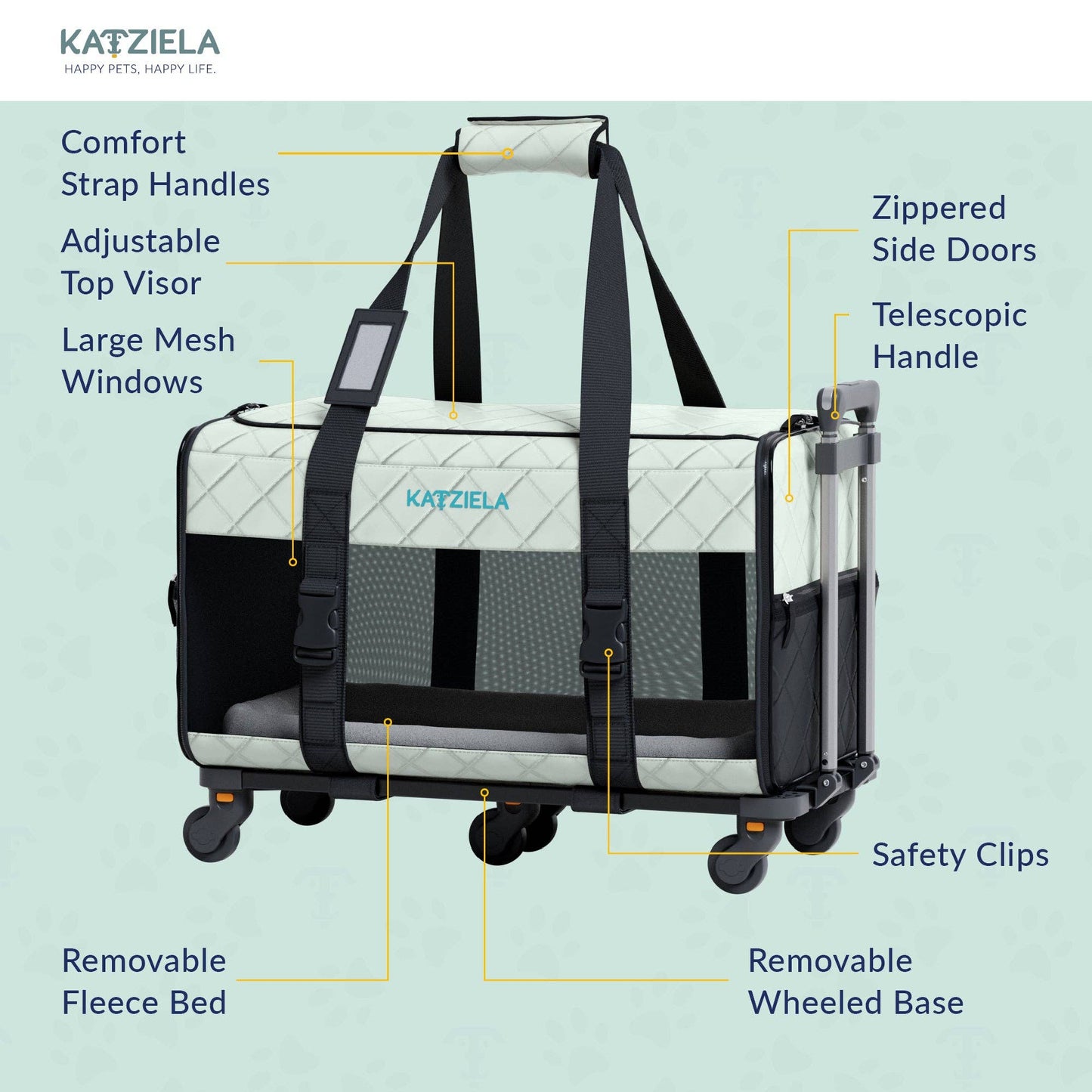 Katziela - Katziela® Quilted Chariot PRO Pet Carrier