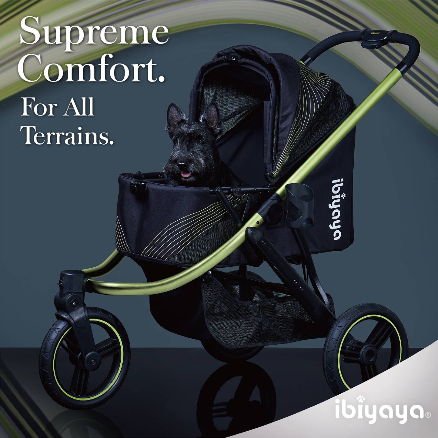 Ibiyaya - Beast Pet Jogging Stroller, 3-Wheel All-Terrain Dog-Cat Pram