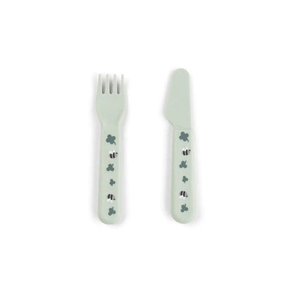 Done by Deer Foodie Dinner Set w/suction - Tiny Farm Green