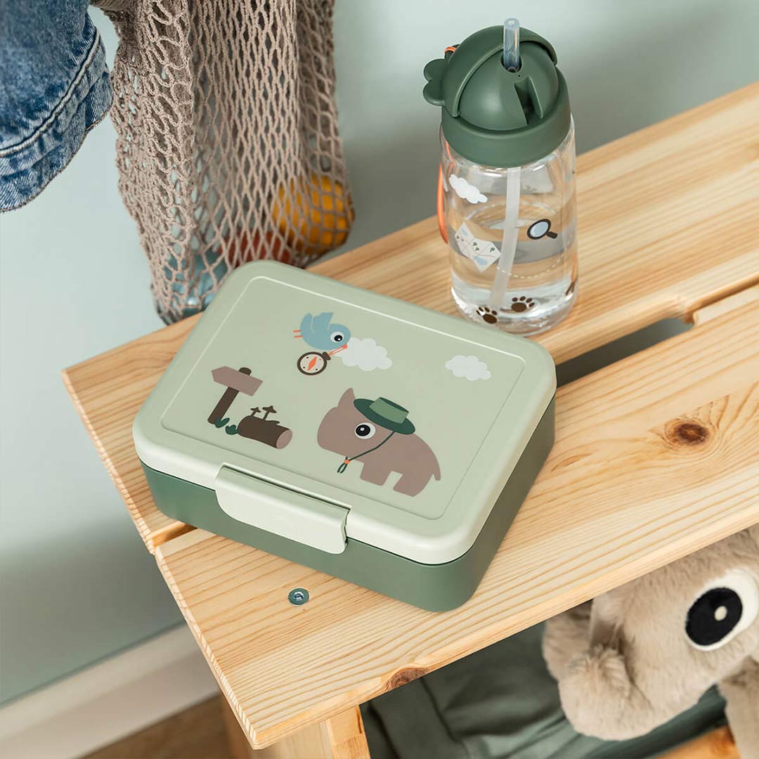Done by Deer Lunch Box With Divider - Tiny Trails Green