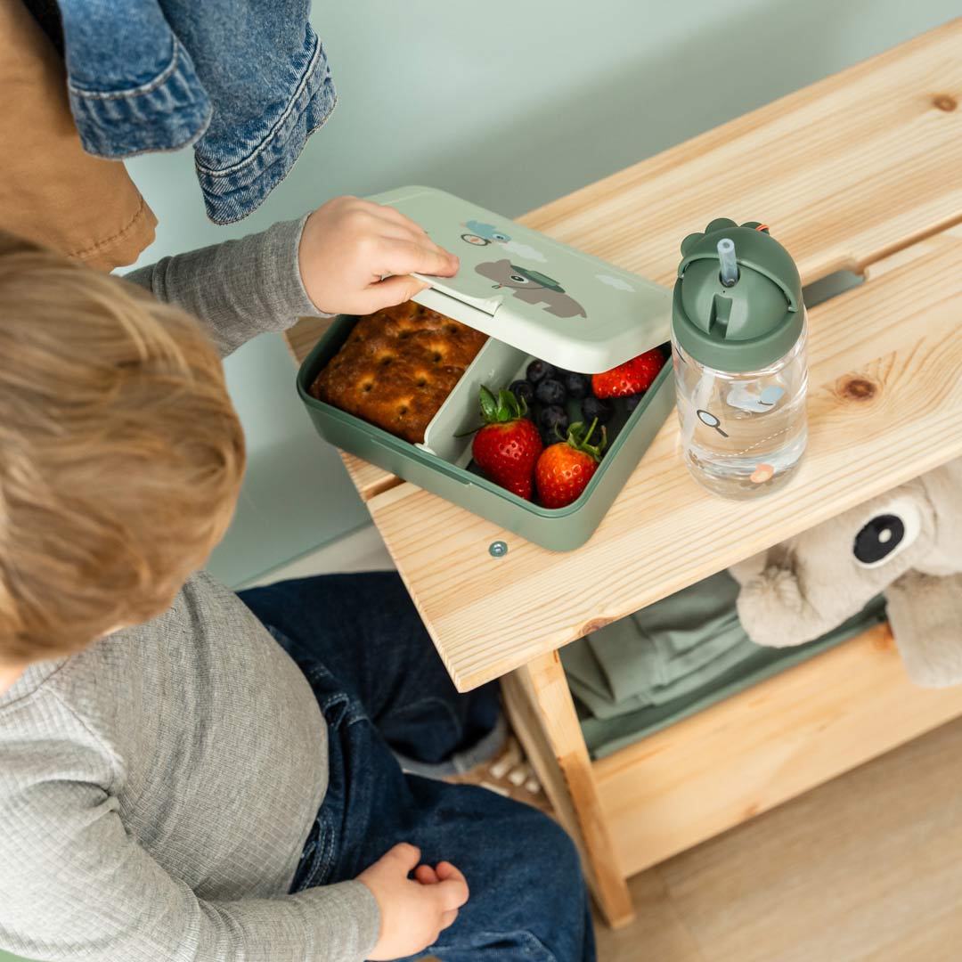 Done by Deer Lunch Box With Divider - Tiny Trails Green