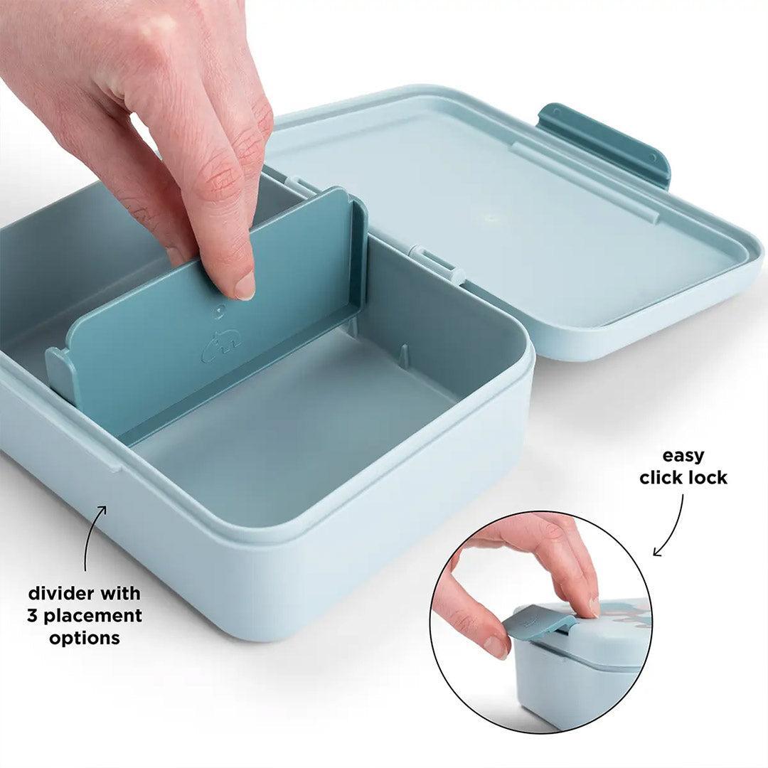 Done by Deer Lunch box w/divider - Tiny Farm Blue