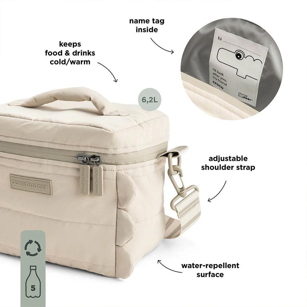 Done by Deer Quilted Insulated Bag - Croco Sand