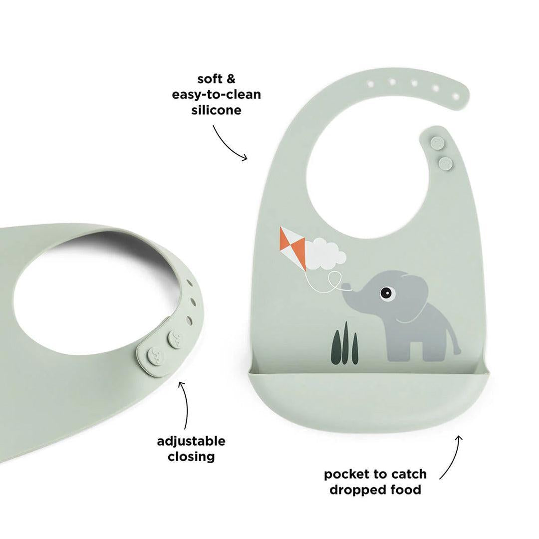 Done by Deer Silicone Bib - Playground Green