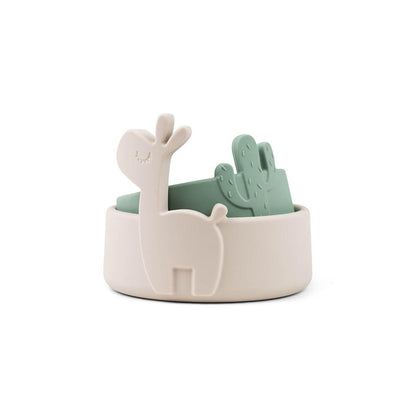 Done by Deer Silicone Bowl Set 2 Pieces - Sand/Green - Lalee