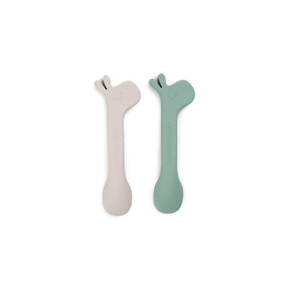 Done by Deer Silicone Spoon - 2 Pack - Green - Lalee
