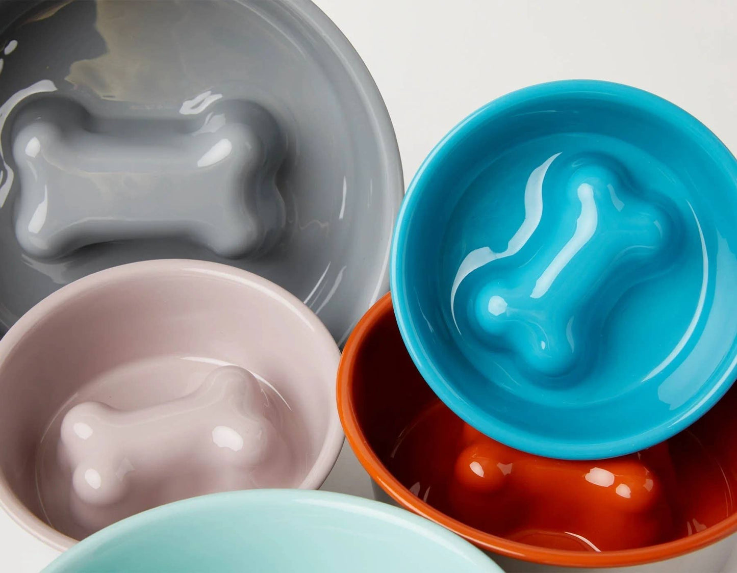 Jax & Bones Bone Slow Feeder Bowl Teal Small