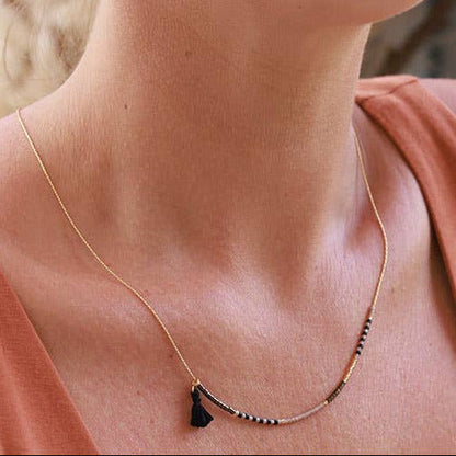 Chocolate- Japanese Seed Bead Necklace