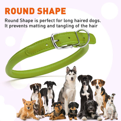 Dogline - Soft Leather Round Collar