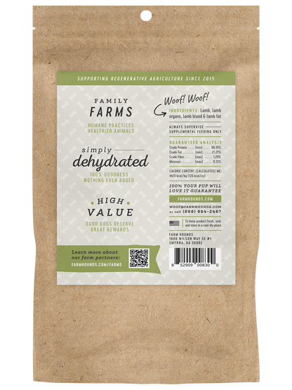 Farm Hounds - Lamb Trainer - All-Natural Dog Treats - 3.5oz (SEASONAL)