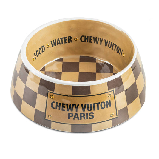 Haute Diggity Dog - Checker Chewy Vuiton Bowl - 3 Sizes!!