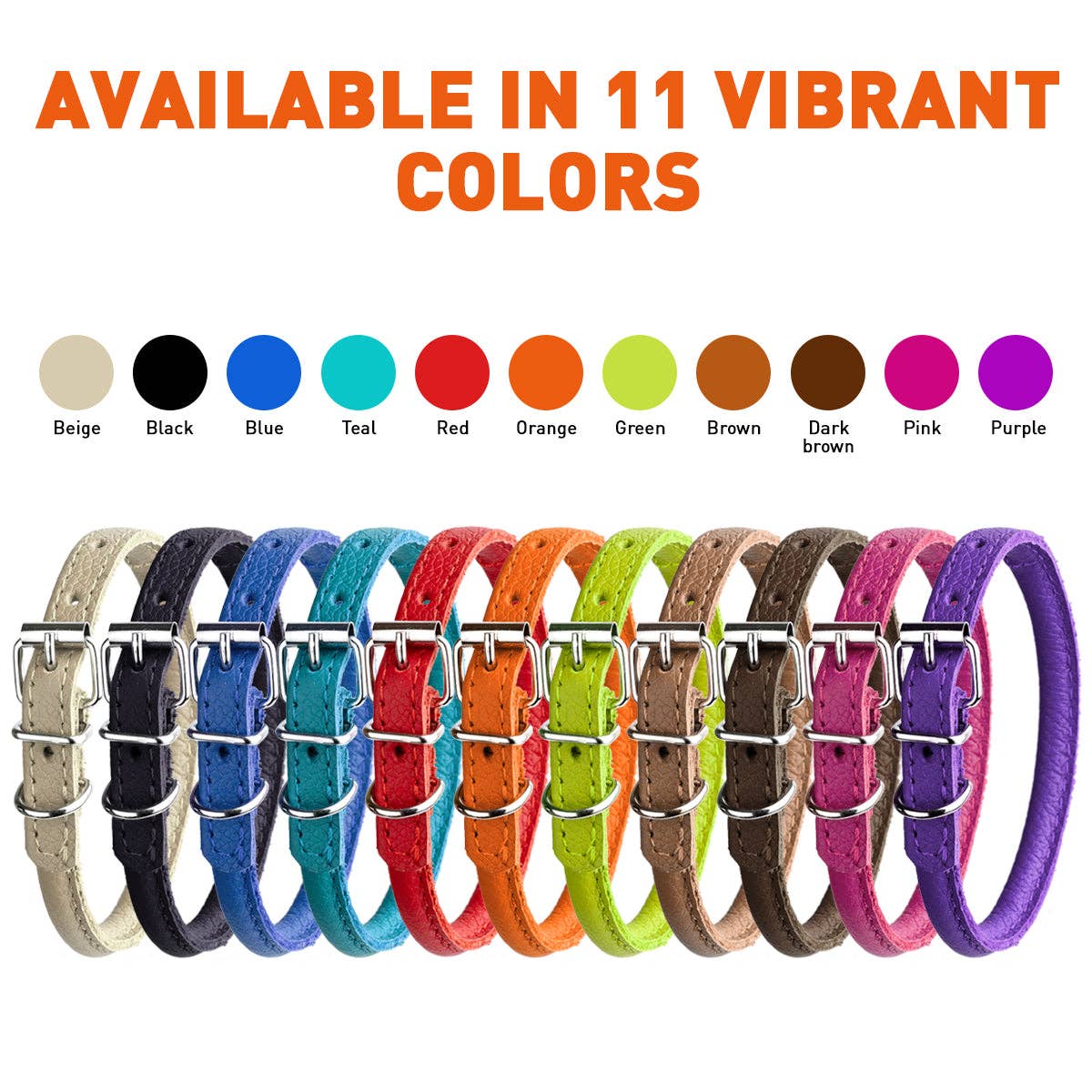 Dogline - Soft Leather Round Collar