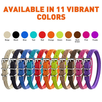 Dogline - Soft Leather Round Collar