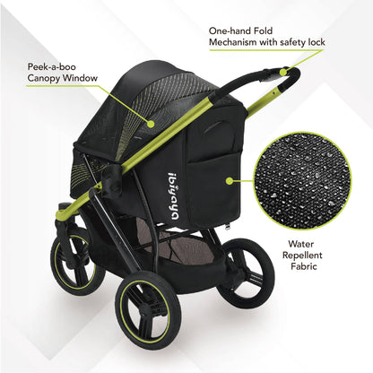 Ibiyaya - Beast Pet Jogging Stroller, 3-Wheel All-Terrain Dog-Cat Pram