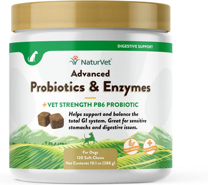 NaturVet Advanced Probiotics & Enzymes Plus Vet Strength PB6 Probiotic Soft Chews