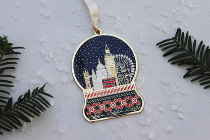 Nancy & Betty Brass London Snowglobe Decoration