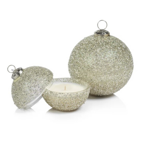 Silver Glitter Ornament Scented Candle