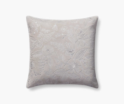 Colette Embroidered Pillow - Grey