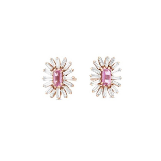 Pink Sapphire Stud Earrings