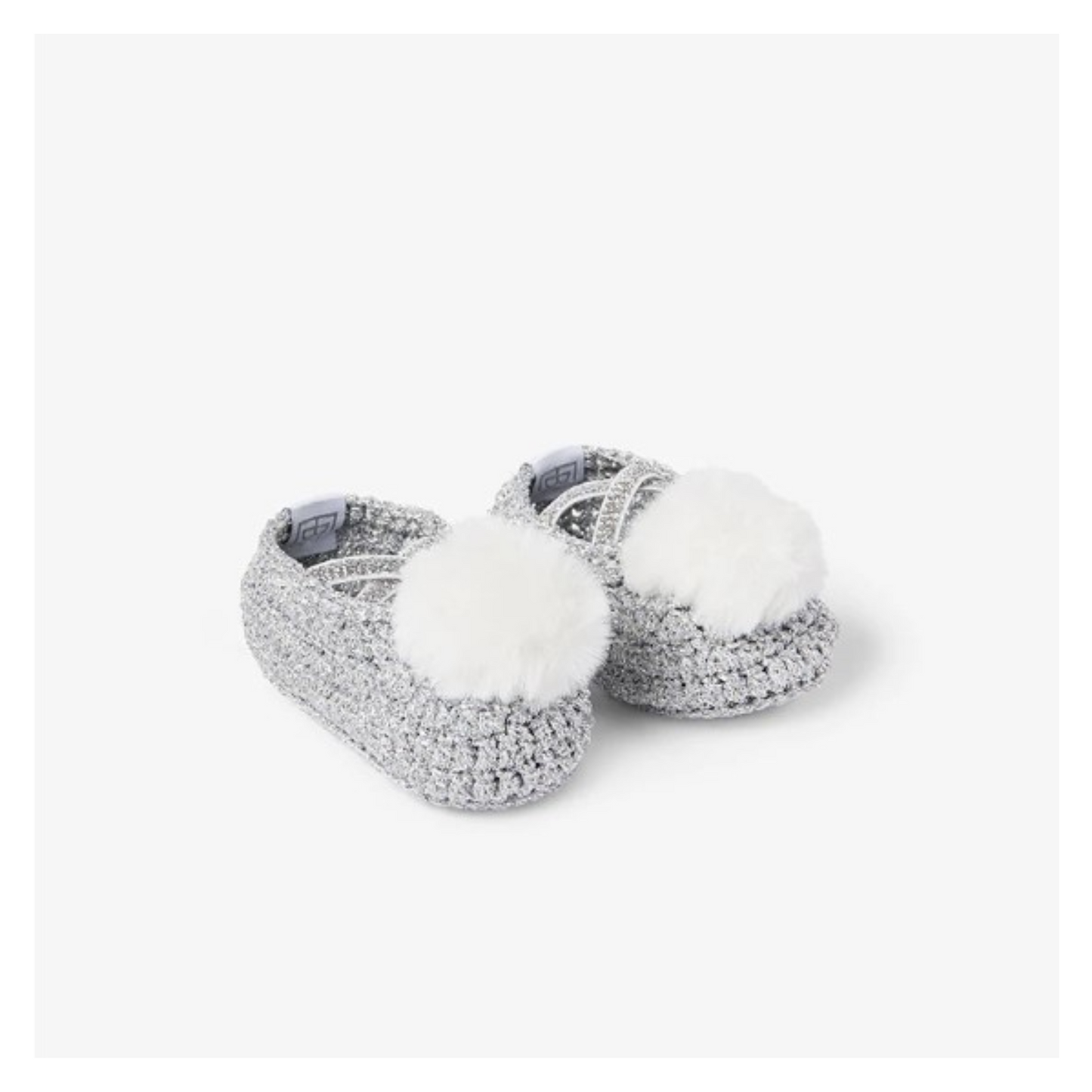 POM METALLIC HAND CROCHETED BABY BOOTIES