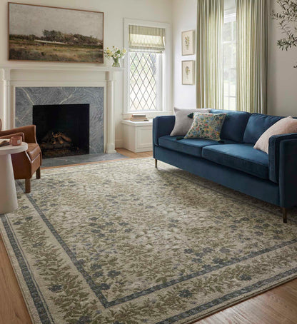 Laurel Wildwood Garden Power Loomed Rug - Cream