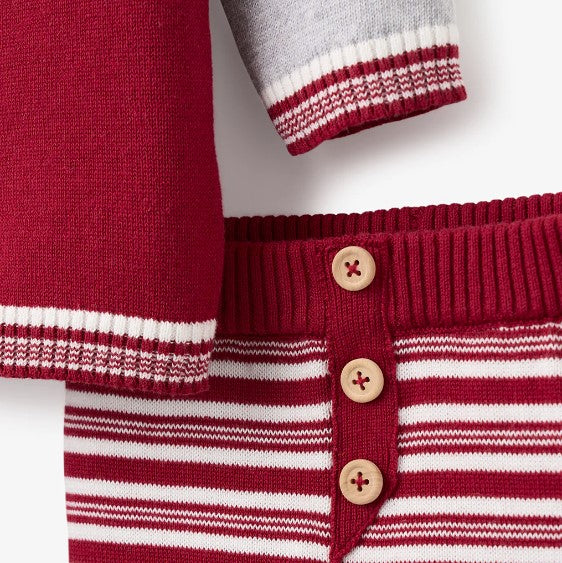 Santa Baby Varsity Jacket & Striped Pant Set