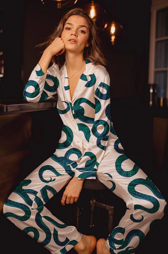 Maya Emerald Snake TWO-PIECE Lounge Set