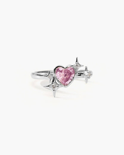 Sparkle Heart Ring in Silver