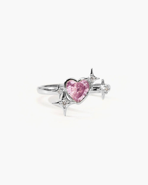 Sparkle Heart Ring in Silver