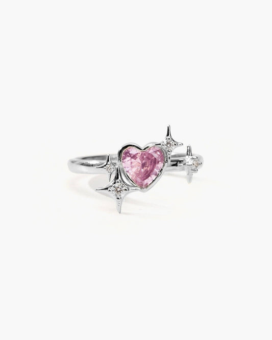 Sparkle Heart Ring in Silver