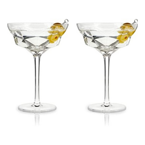 Viski Faceted Martini Glasses