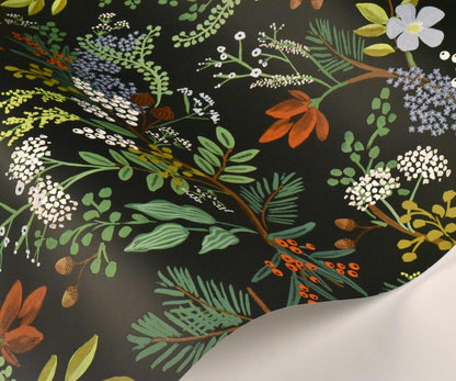 Juniper Forest Wallpaper Sample - Black
